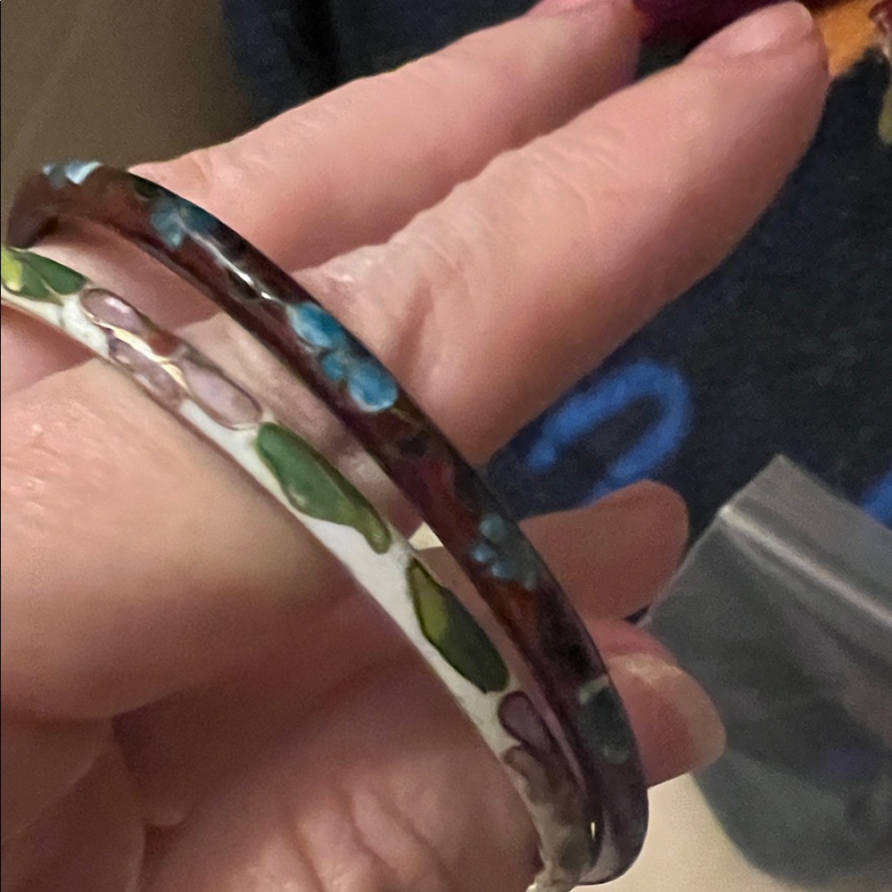 Vintage cloisonné Enamel Bangle Set